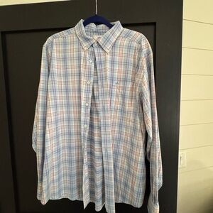 Men's Southern Tide Blue/pink Plaid Shirt XL